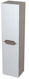 WAVE шкафчик высокий с корзиной, 35x140x30cm, левая, белый венге