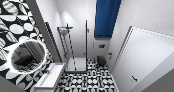 Дизайн-проект ванной комнаты с акцентной стеной