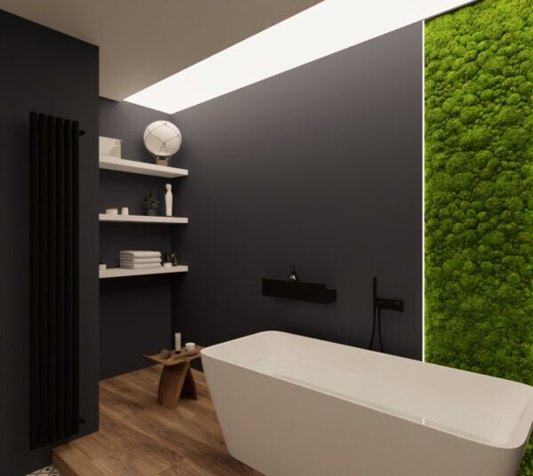 Дизайн интерьера ванной комнаты в темных тонах